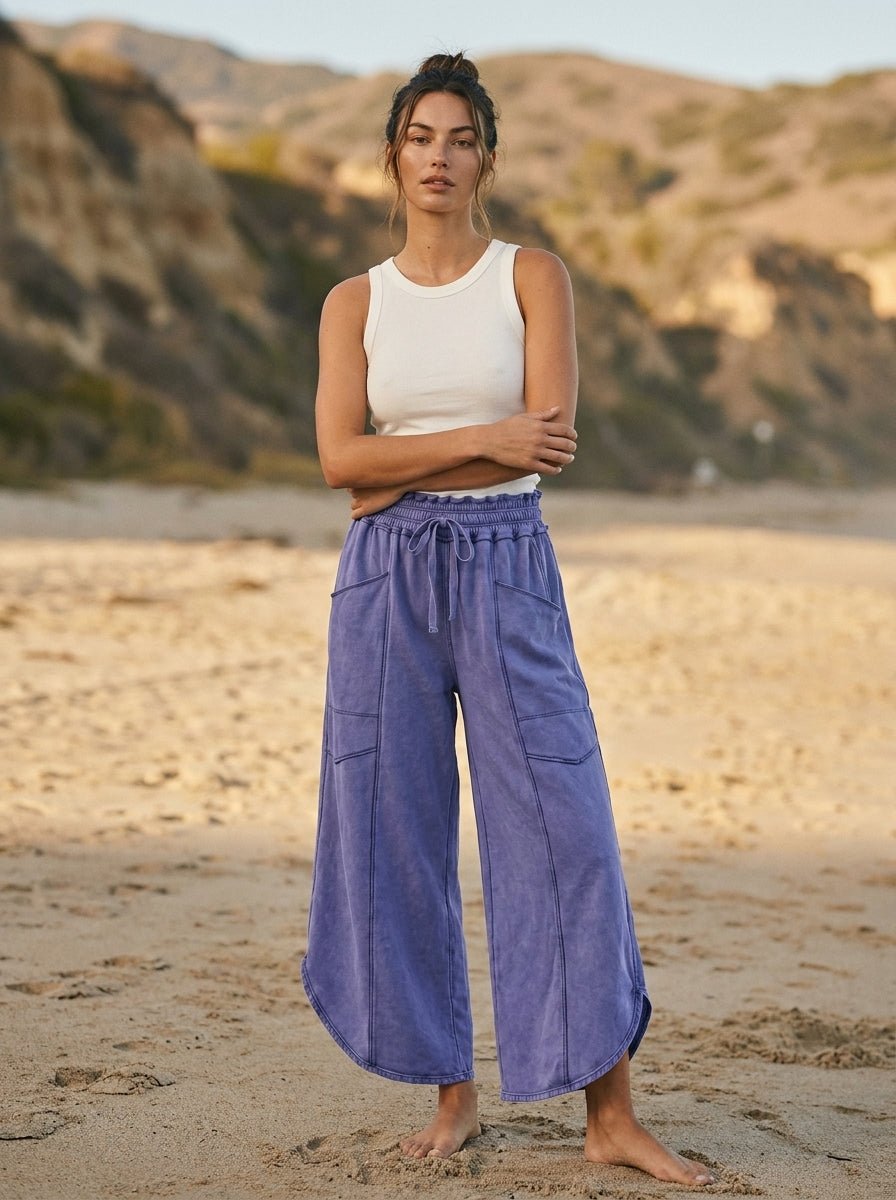 Oceanside Mineral Washed Tulip Hem Pants - Westly