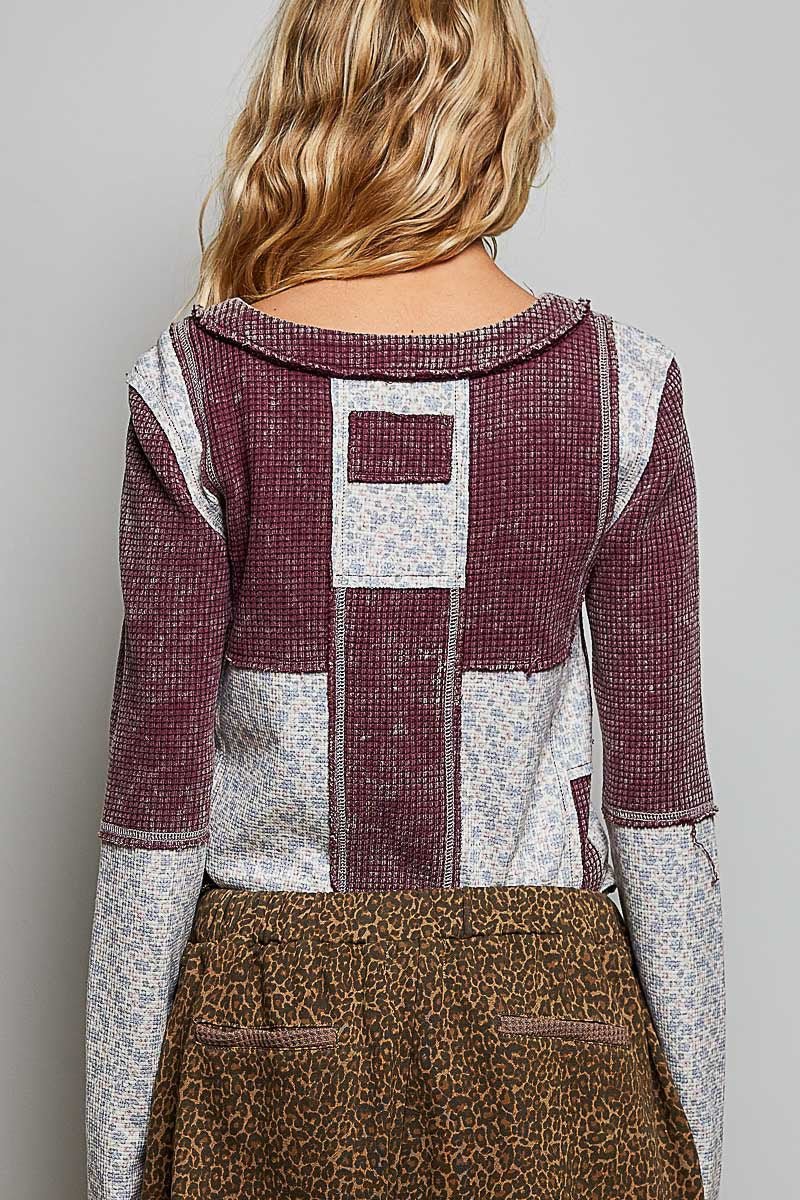 Odd Ends Waffle Knit Patchwork Top - Westly