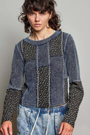 Odd Ends Waffle Knit Patchwork Top - Westly