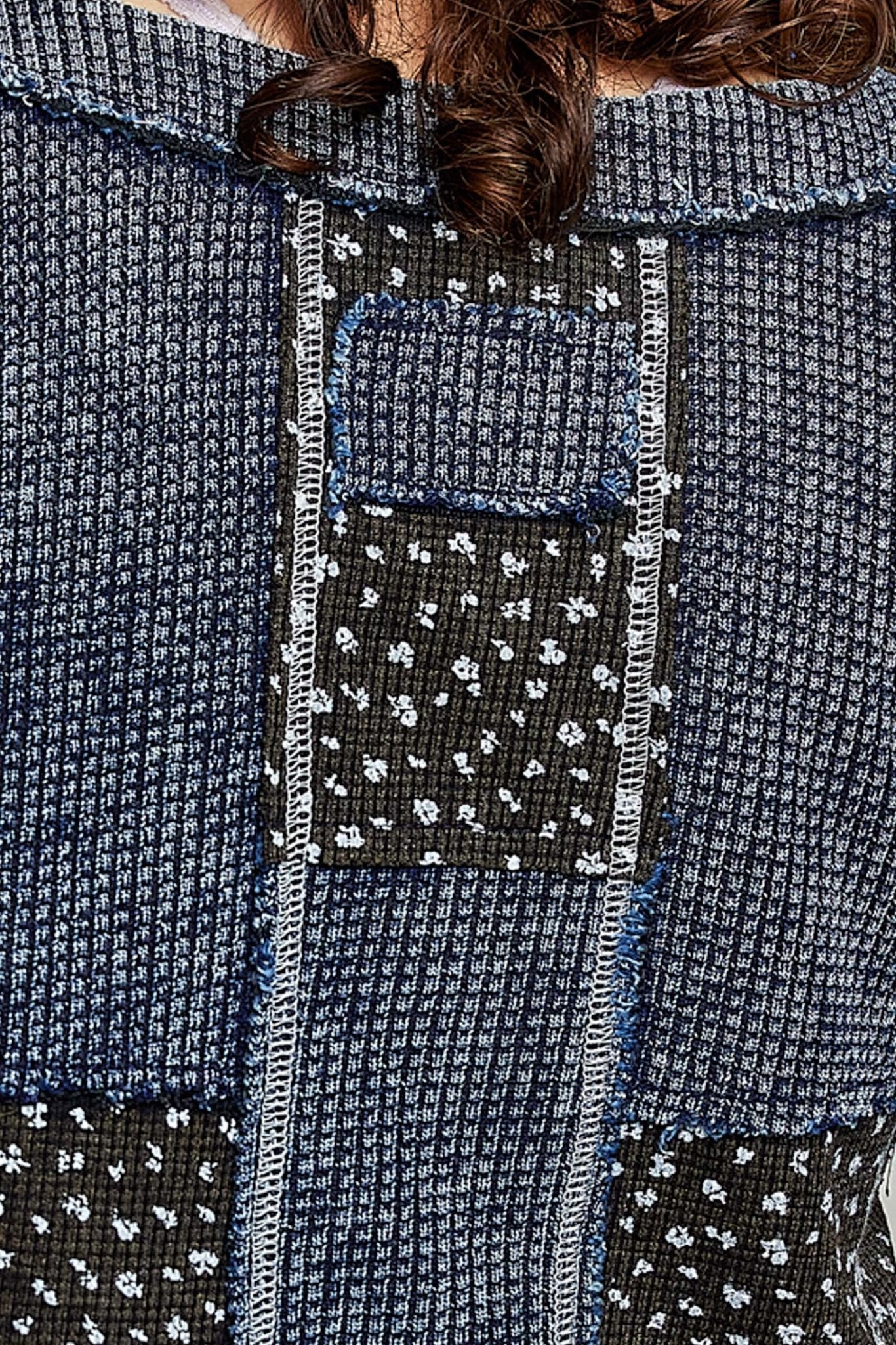 Odd Ends Waffle Knit Patchwork Top - Westly