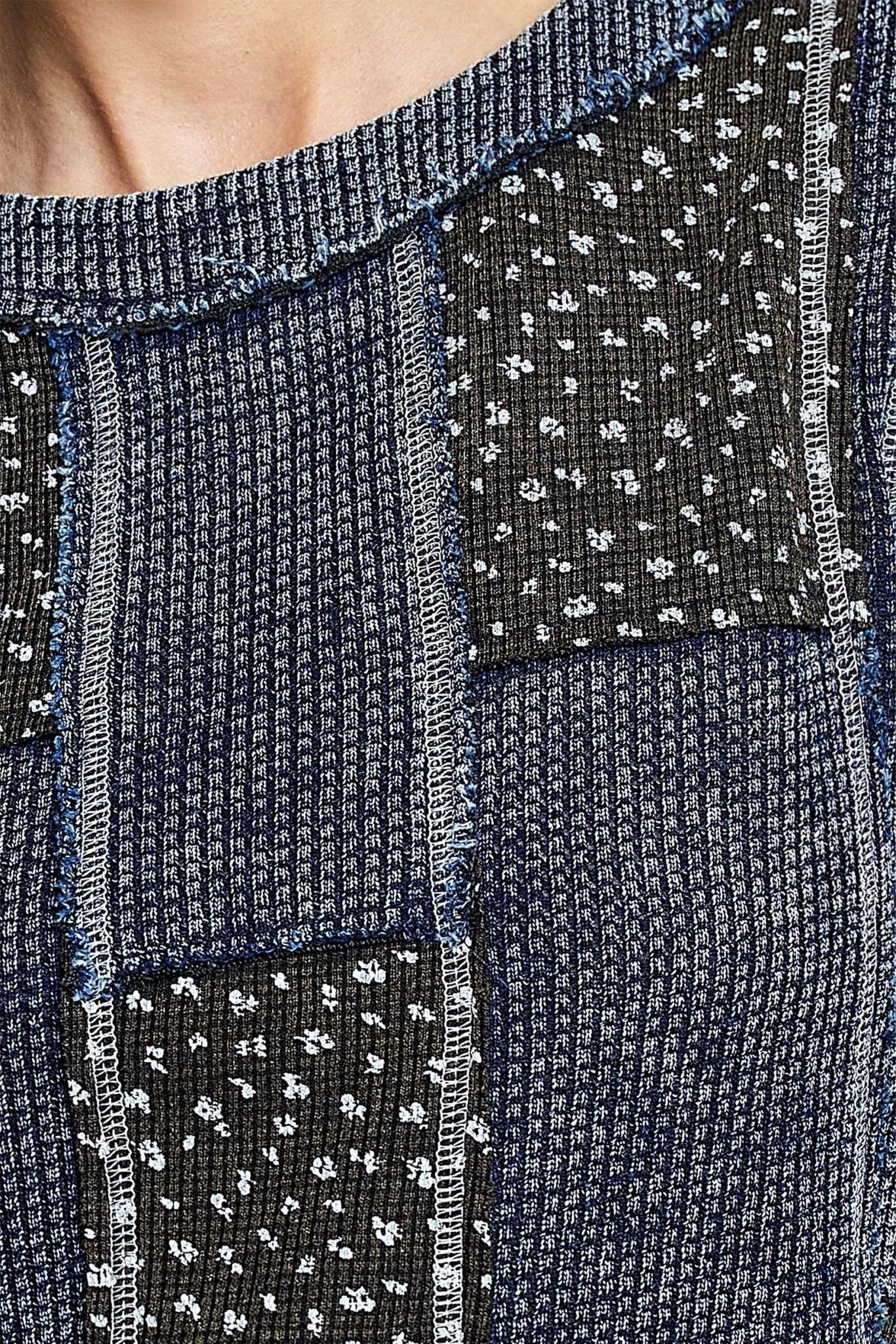Odd Ends Waffle Knit Patchwork Top - Westly