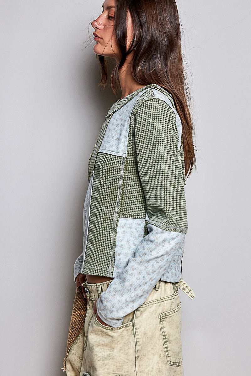 Odd Ends Waffle Knit Patchwork Top - Westly