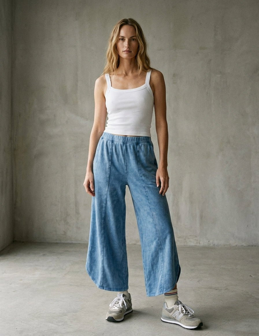 Off Duty Acid Wash Tulip Hem Sweatpants - Westly