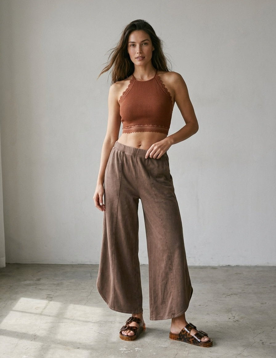 Off Duty Acid Wash Tulip Hem Sweatpants - Westly