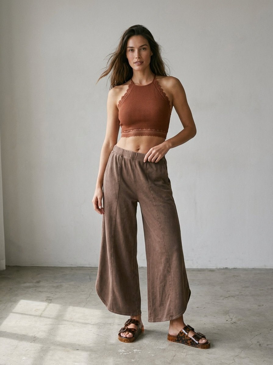 Off Duty Acid Wash Tulip Hem Sweatpants - Westly