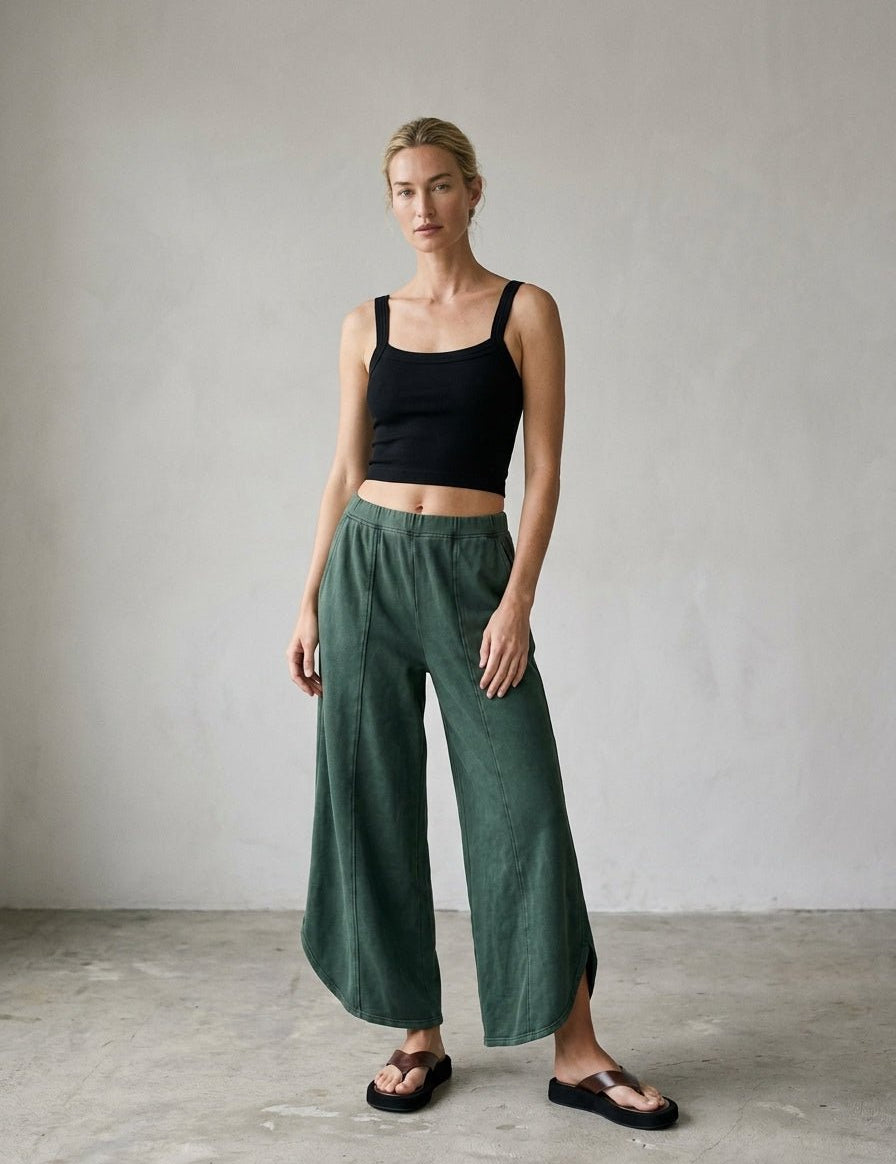 Off Duty Acid Wash Tulip Hem Sweatpants - Westly