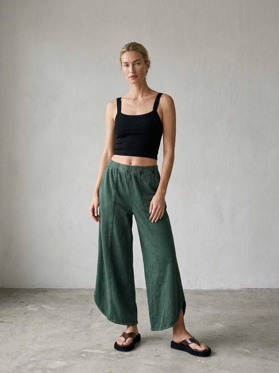 Off Duty Acid Wash Tulip Hem Sweatpants - Westly