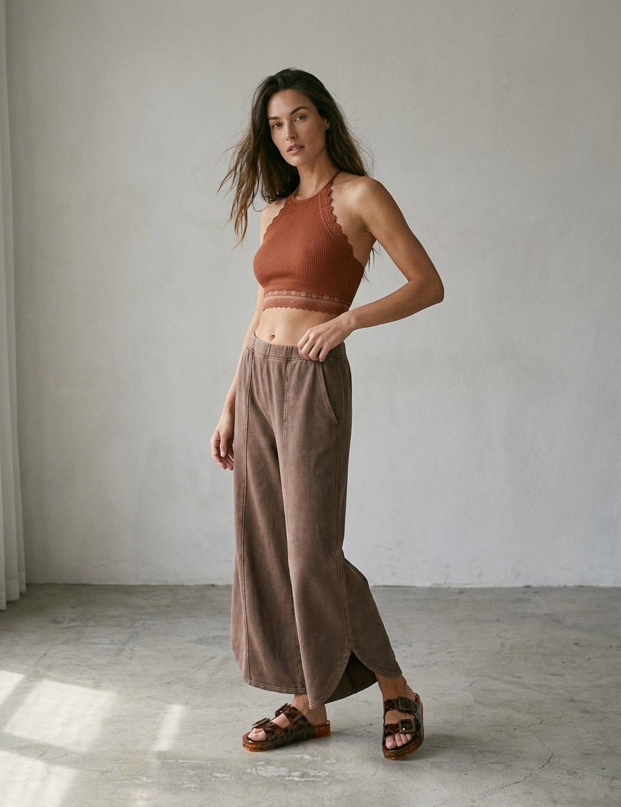 Off Duty Acid Wash Tulip Hem Sweatpants - Westly