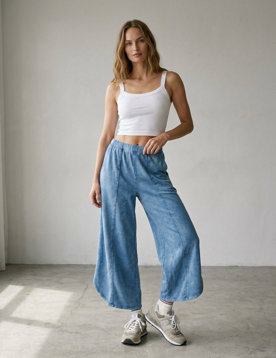Off Duty Acid Wash Tulip Hem Sweatpants - Westly