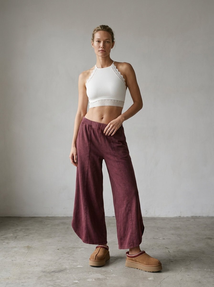 Off Duty Acid Wash Tulip Hem Sweatpants - Westly