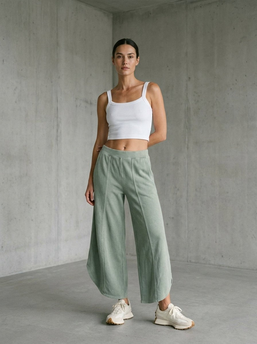 Off Duty Acid Wash Tulip Hem Sweatpants - Westly