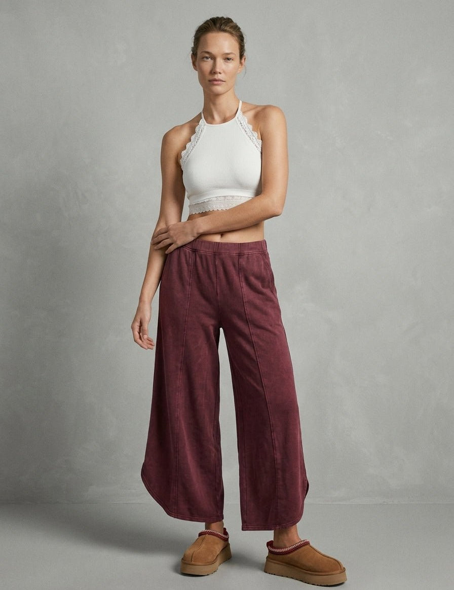 Off Duty Acid Wash Tulip Hem Sweatpants - Westly
