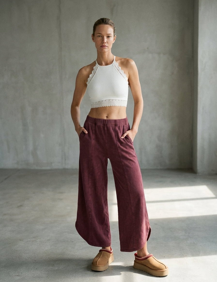 Off Duty Acid Wash Tulip Hem Sweatpants - Westly