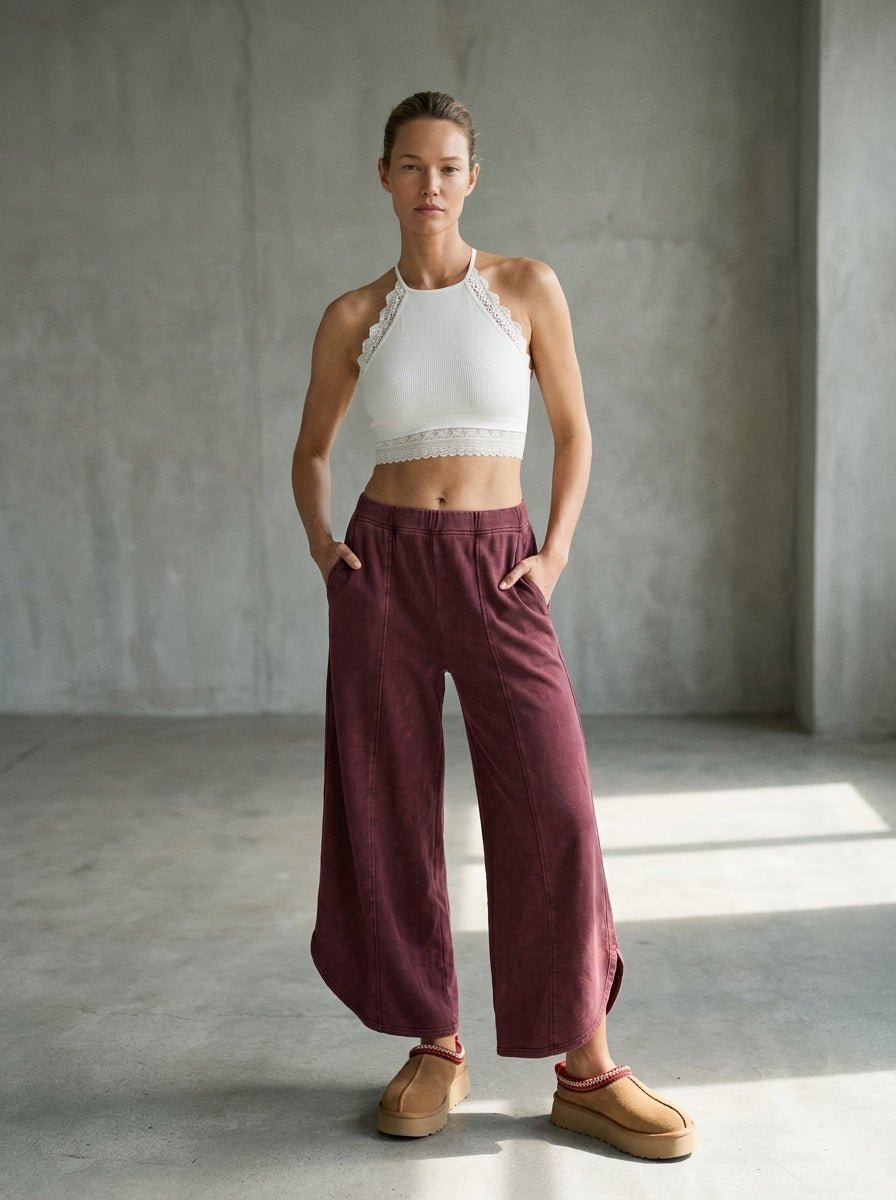 Off Duty Acid Wash Tulip Hem Sweatpants - Westly