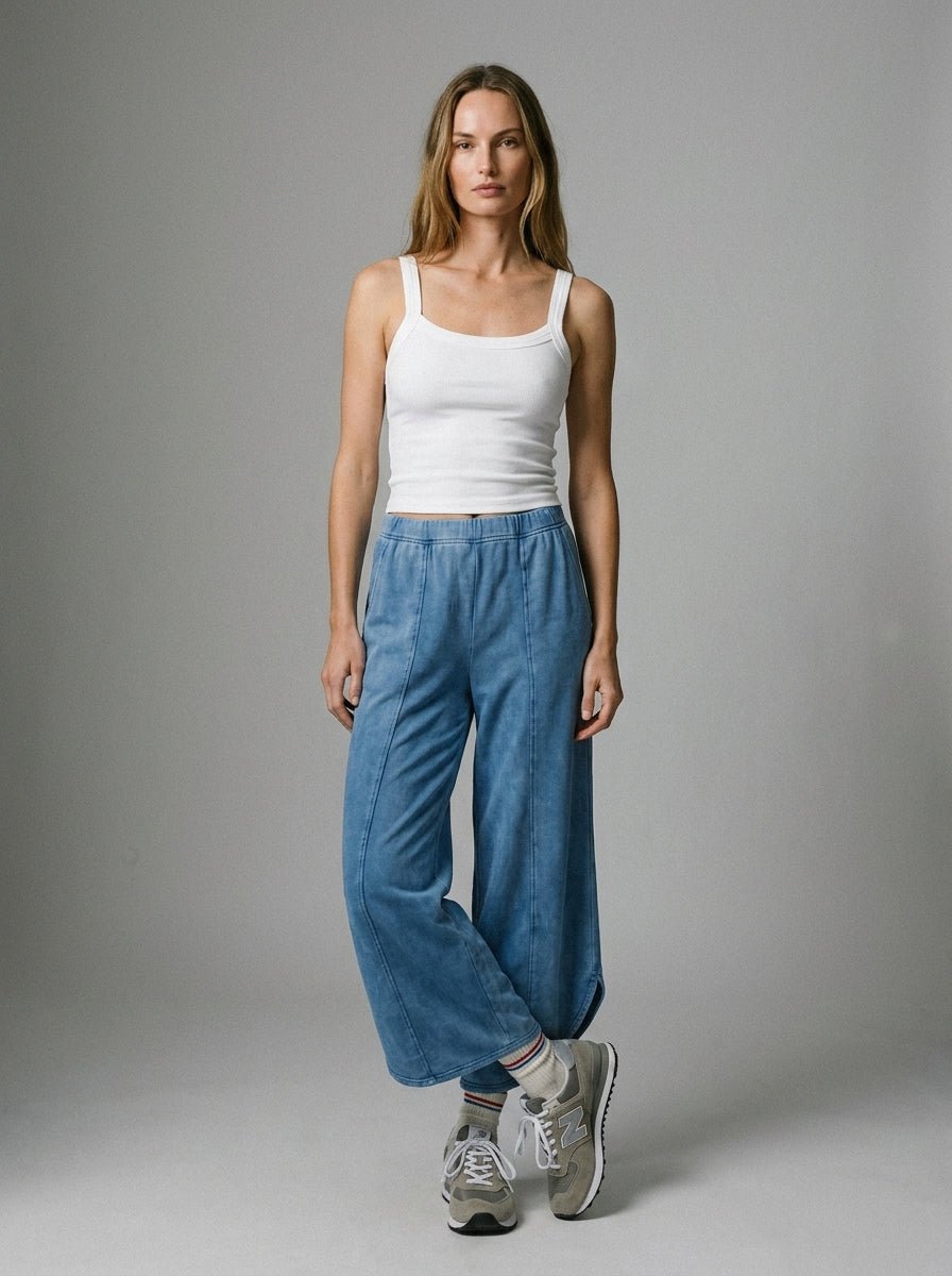 Off Duty Acid Wash Tulip Hem Sweatpants - Westly