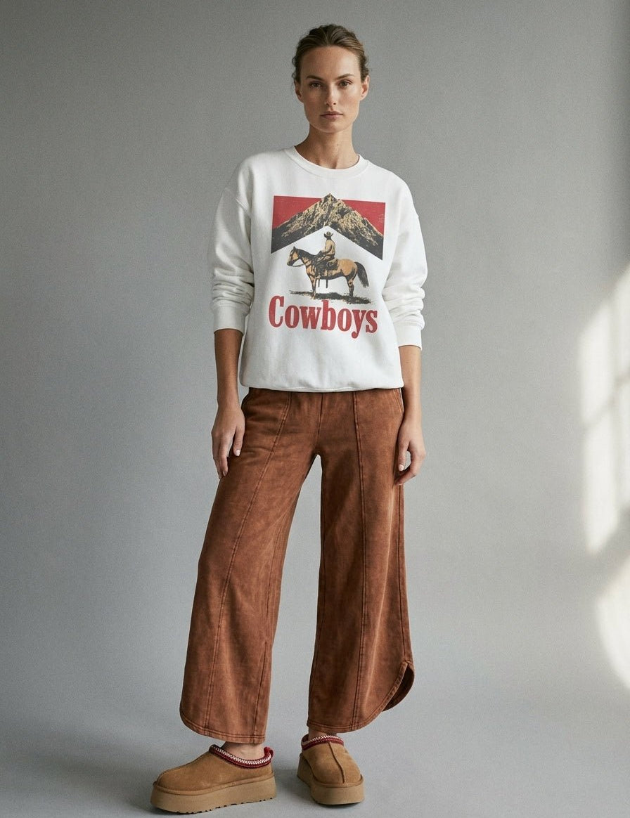 Off Duty Acid Wash Tulip Hem Sweatpants - Westly