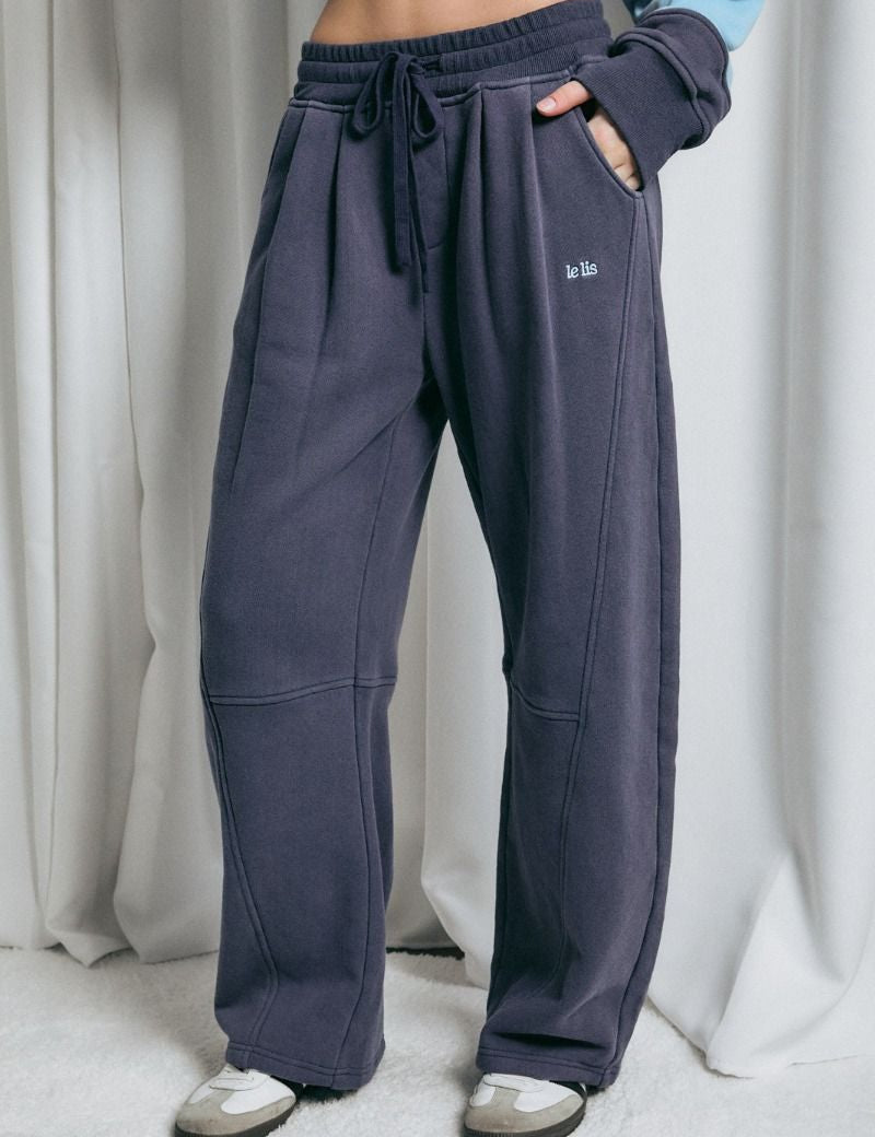 Off Hours Pleated Barrel Sweatpants in Navy - product photo 1
