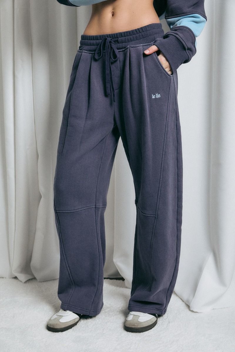 Off Hours Pleated Barrel Sweatpants in Navy - product photo 1