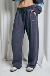 Off Hours Pleated Barrel Sweatpants in Navy - product photo 1