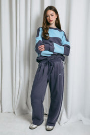 Off Hours Pleated Barrel Sweatpants in Navy - product photo 4