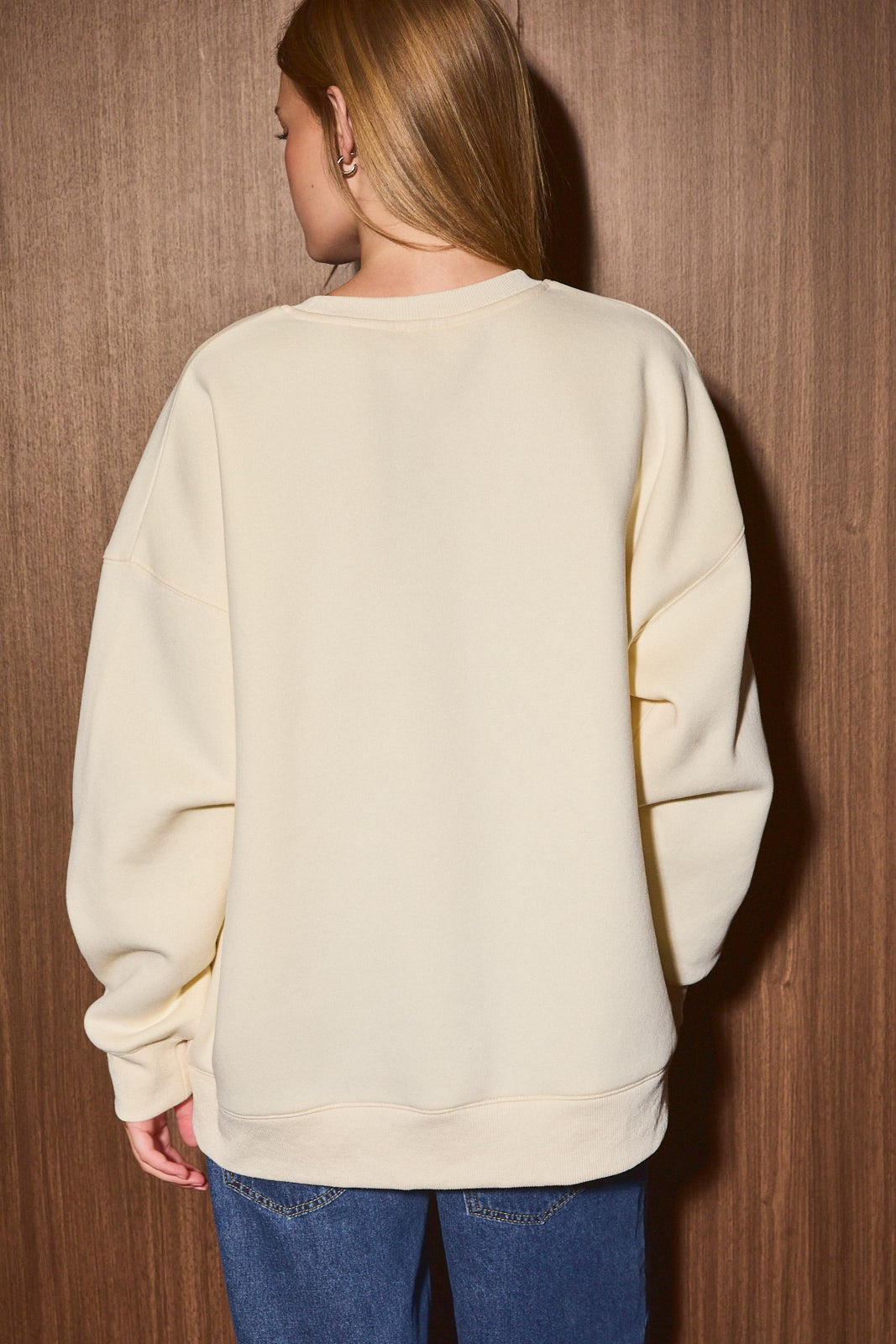 Oh Christmas Tree Gingham Graphic Sweatshirt in Cream — product photo 03