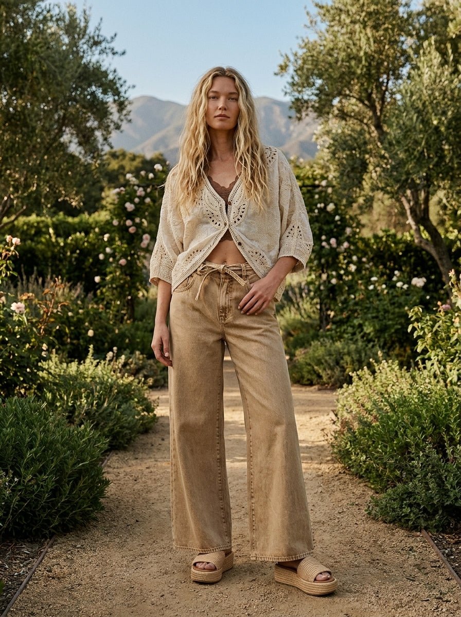 Ojai Washed Color Pants with Self Belt - Westly