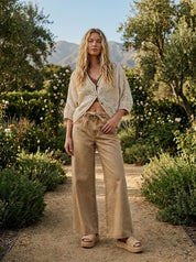 Ojai Washed Color Pants with Self Belt - Westly