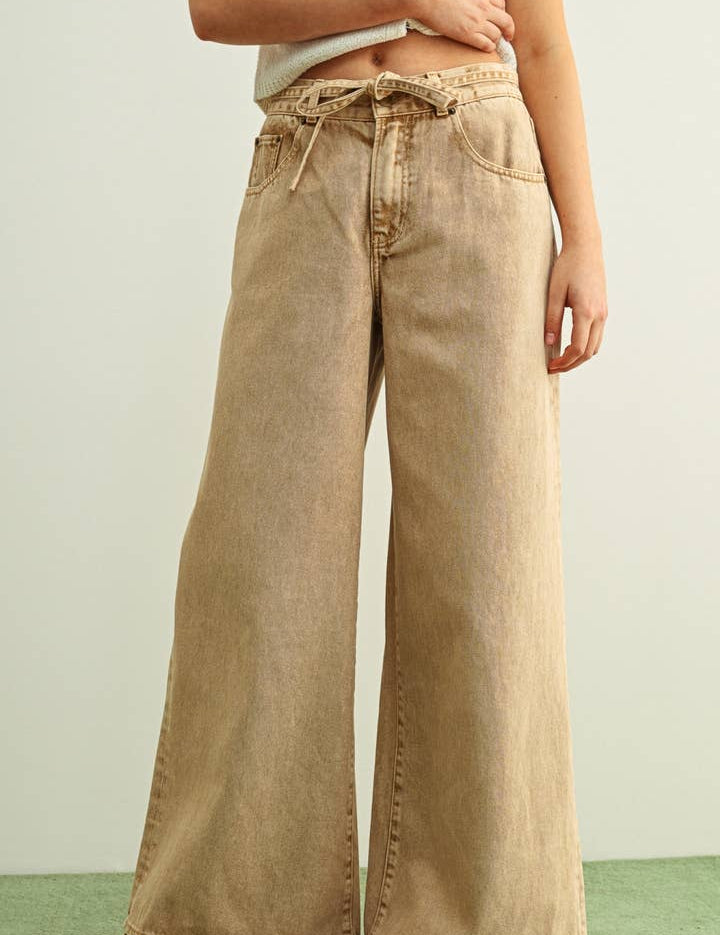 Ojai Washed Color Pants with Self Belt - Westly