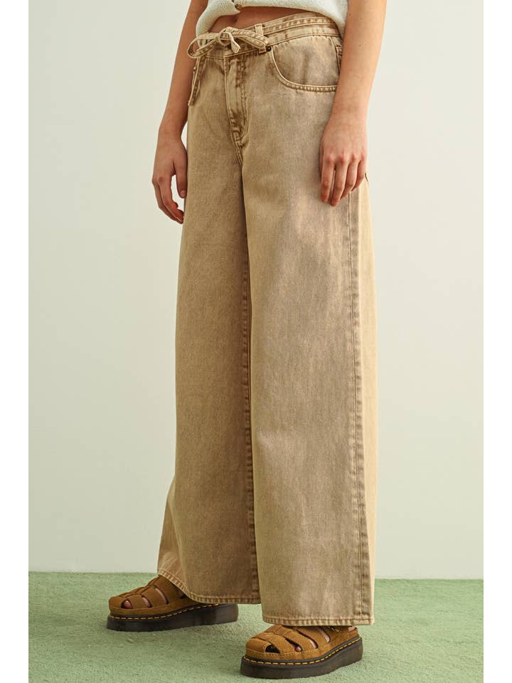 Ojai Washed Color Pants with Self Belt - Westly