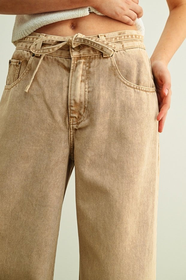 Ojai Washed Color Pants with Self Belt - Westly