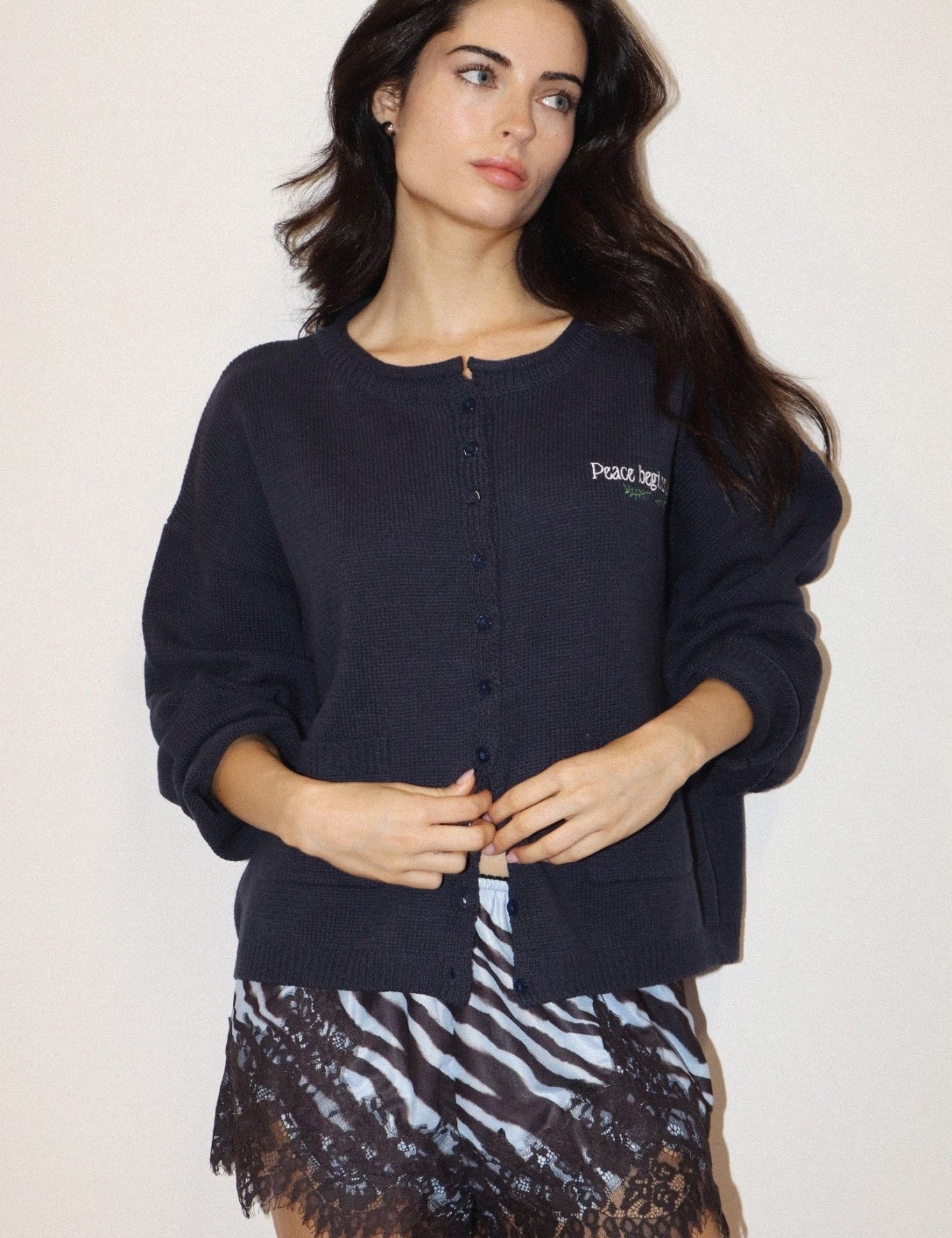 Olive Branch Dove Knit Cardigan - Westly