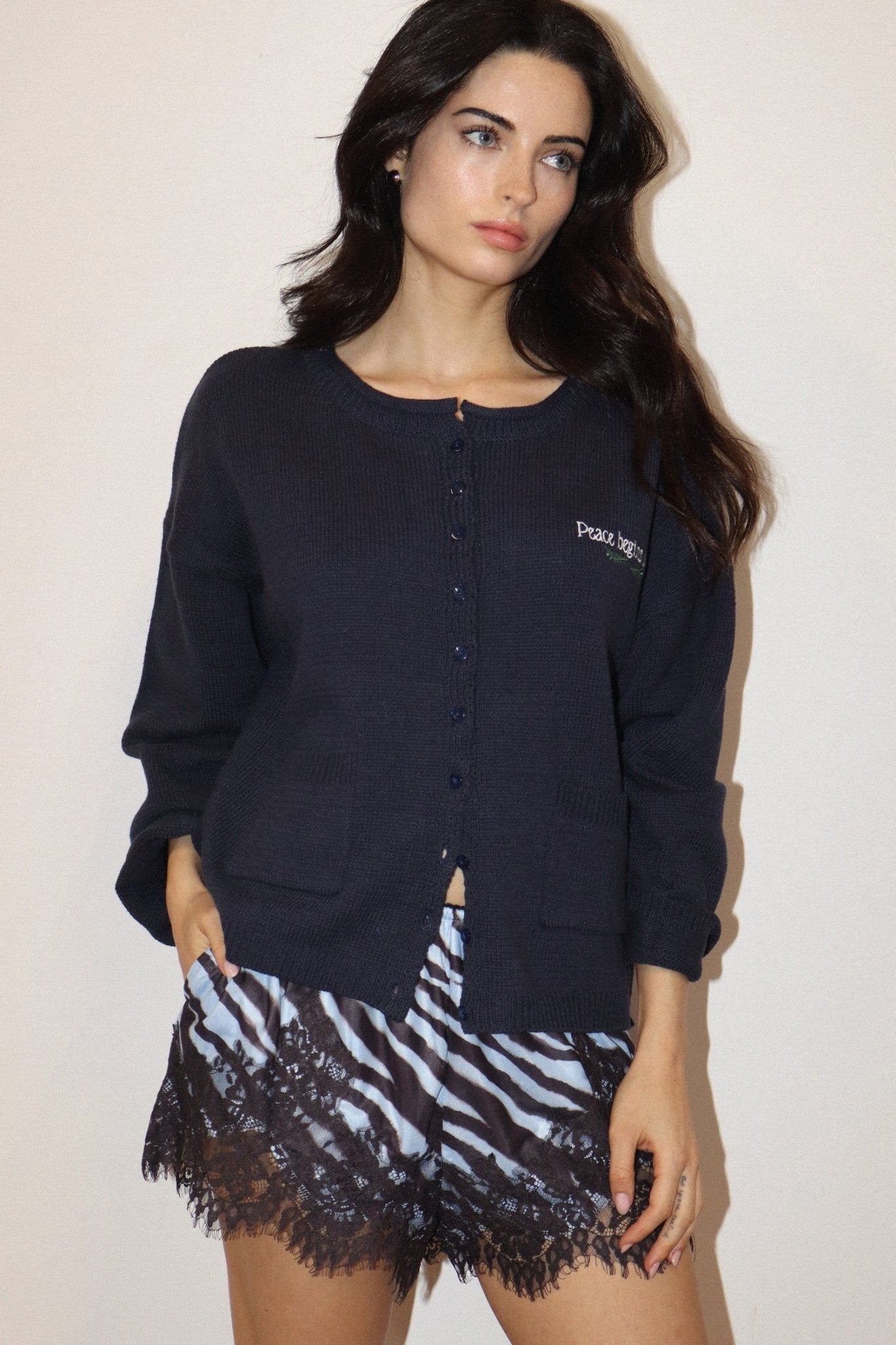 Olive Branch Dove Knit Cardigan - Westly