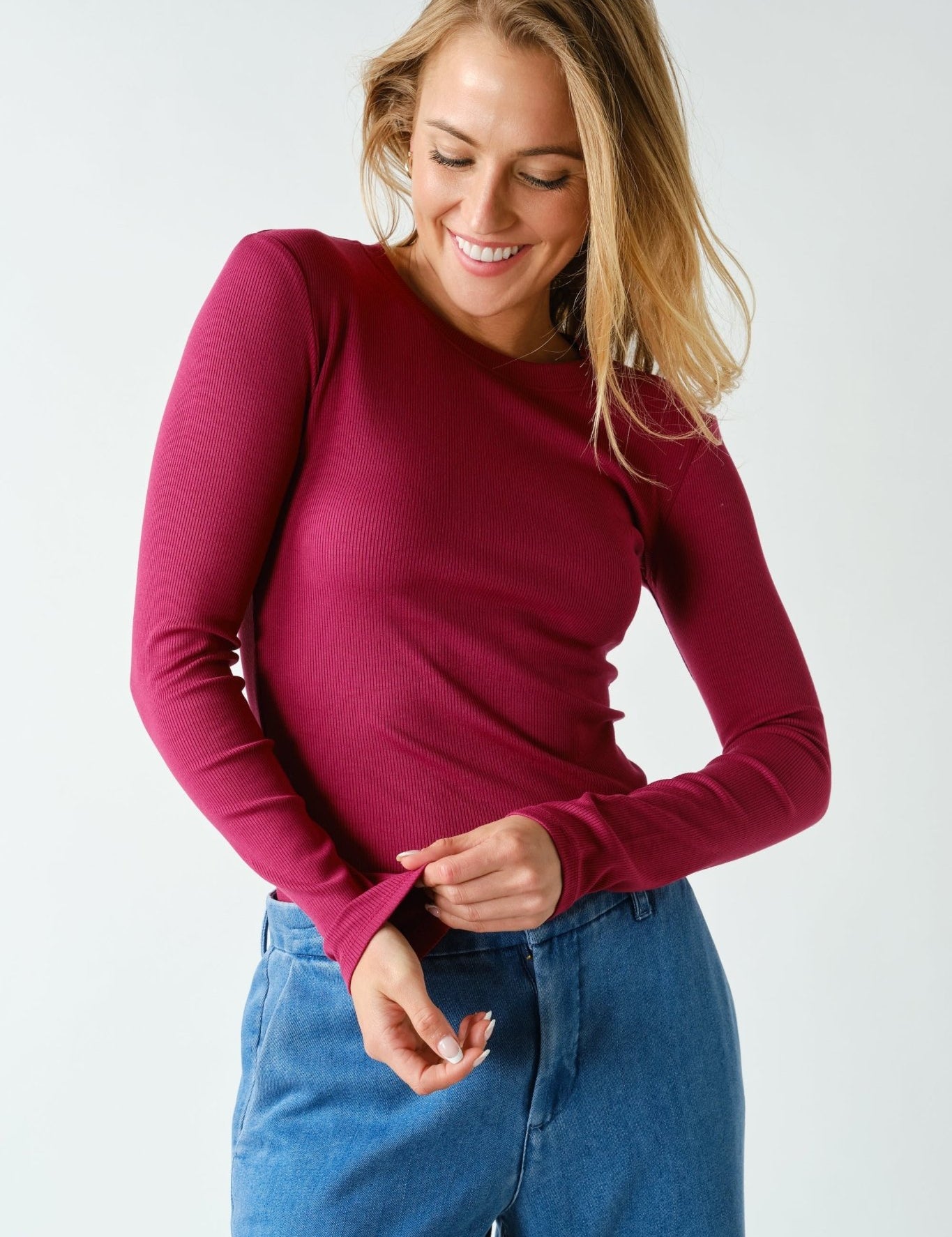 On Pace Micro Rib Long Sleeve Top - Westly