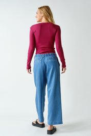 On Pace Micro Rib Long Sleeve Top - Westly
