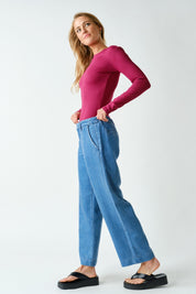 On Pace Micro Rib Long Sleeve Top - Westly