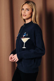 On the Rocks Ski Martini Zip Sweater - Westly