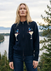 On the Rocks Ski Martini Zip Sweater - Westly