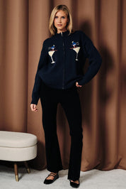 On the Rocks Ski Martini Zip Sweater - Westly