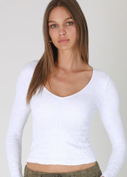 Ondine Lace Texture Long Sleeve Top - Westly
