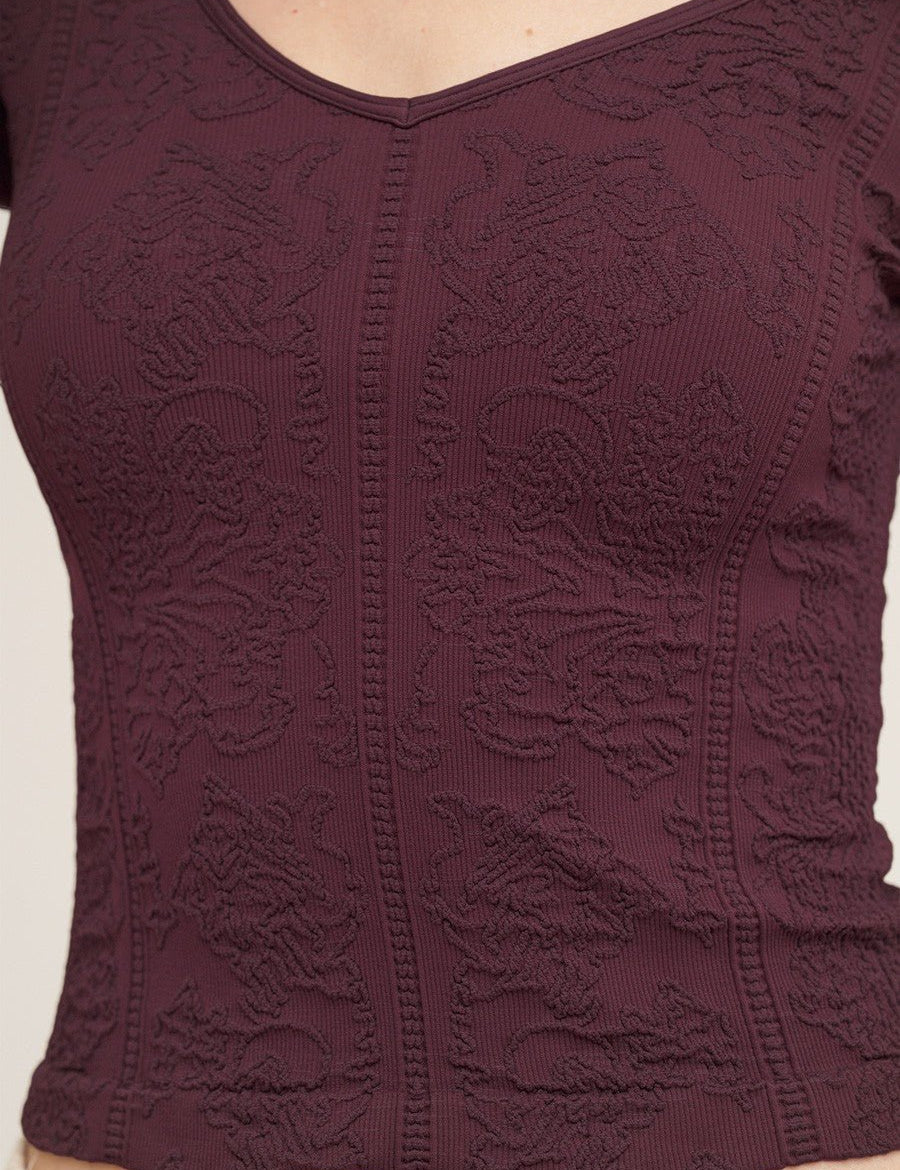 Ondine Lace Texture Long Sleeve Top - Westly