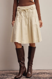 Opalstone Belted A-Line Midi Skirt - Westly