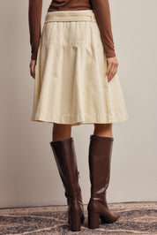 Opalstone Belted A-Line Midi Skirt - Westly