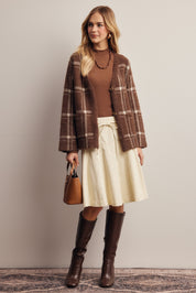 Opalstone Belted A-Line Midi Skirt in Cream, photo 6