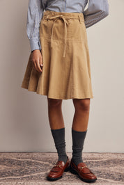 Opalstone Belted A-Line Midi Skirt in Taupe, photo 2