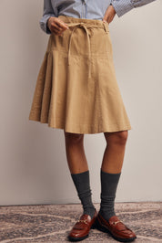 Opalstone Belted A-Line Midi Skirt in Taupe, photo 3