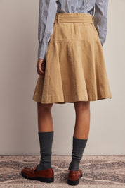 Opalstone Belted A-Line Midi Skirt in Taupe, photo 7
