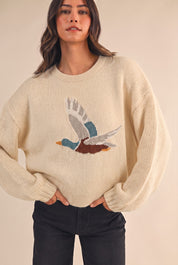 Open Sky Mallard Intarsia Sweater in Ivory - product photo 1