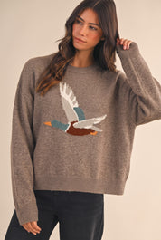 Open Sky Mallard Intarsia Sweater in Mocha - product photo 1