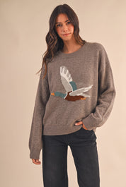 Open Sky Mallard Intarsia Sweater in Mocha - product photo 2