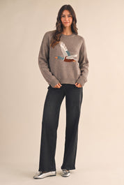 Open Sky Mallard Intarsia Sweater in Mocha - product photo 4